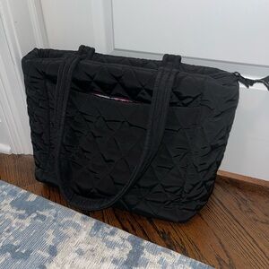 Black Quilted Tote Bag
